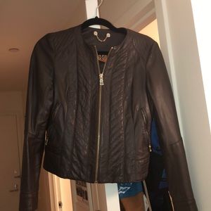 Brown Tory Burch leather jacket
